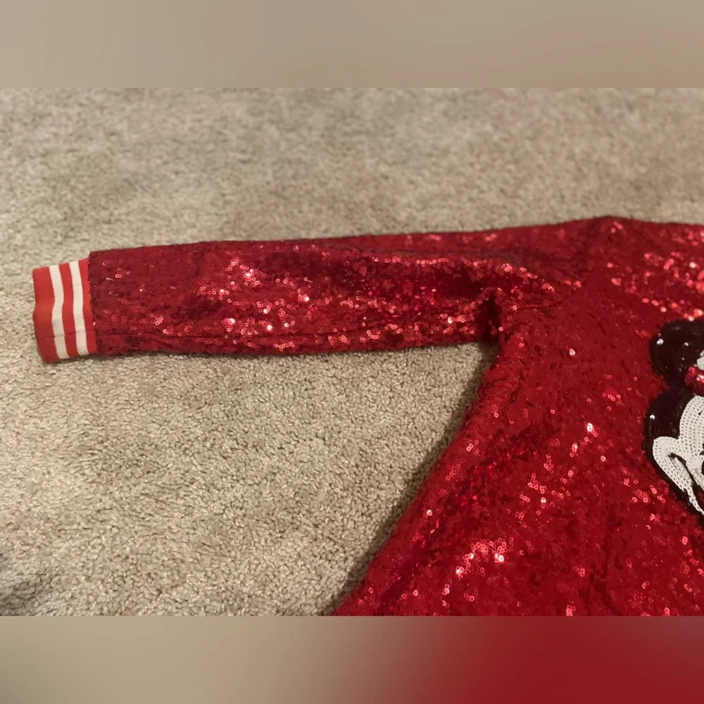 Disney Minnie Mouse Red Sequin Jacket Girls Size 9/10